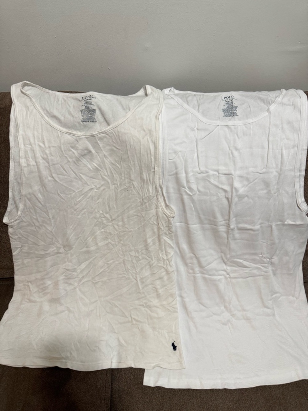 Polo Ralph Lauren White Tank Tops - Pair 4x